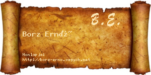 Borz Ernő névjegykártya