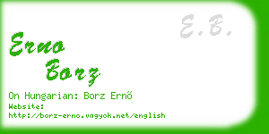 erno borz business card